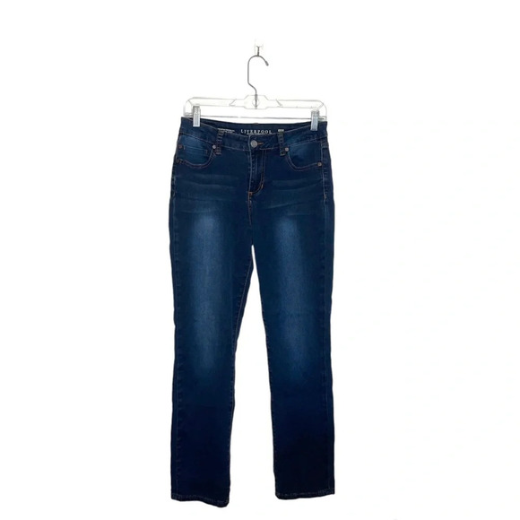 Liverpool Stitch Fix Dark Wash Mid-rise Straight Leg Jeans 28 Short Women’s - Picture 1 of 13